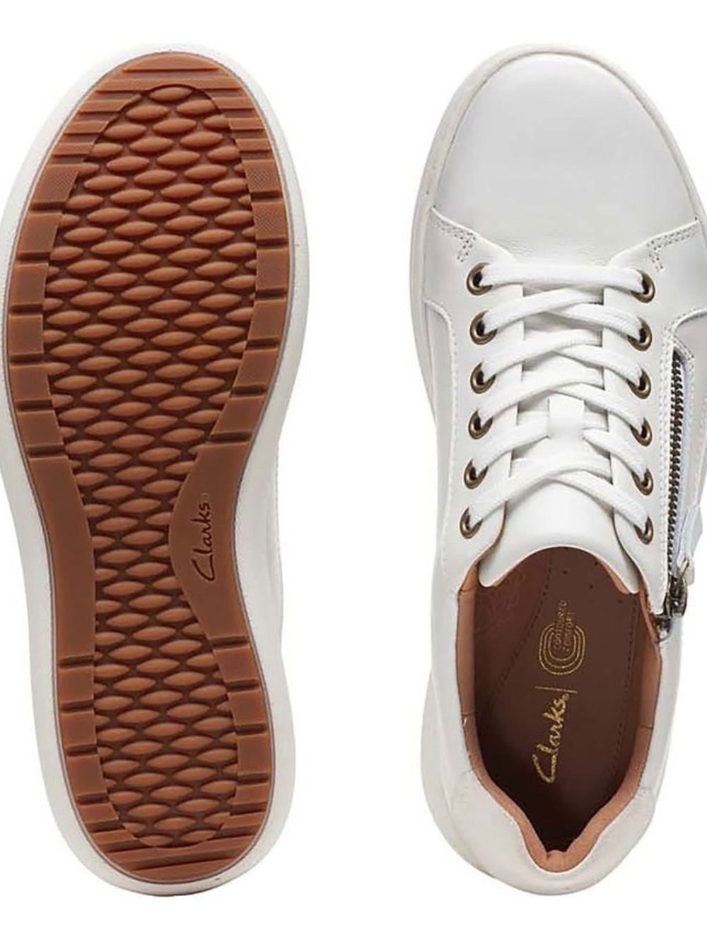 Clark’s Collection White Leather Nalle Lace Sports Inspired Sneakers 7.5 Lk New - Picture 4 of 11